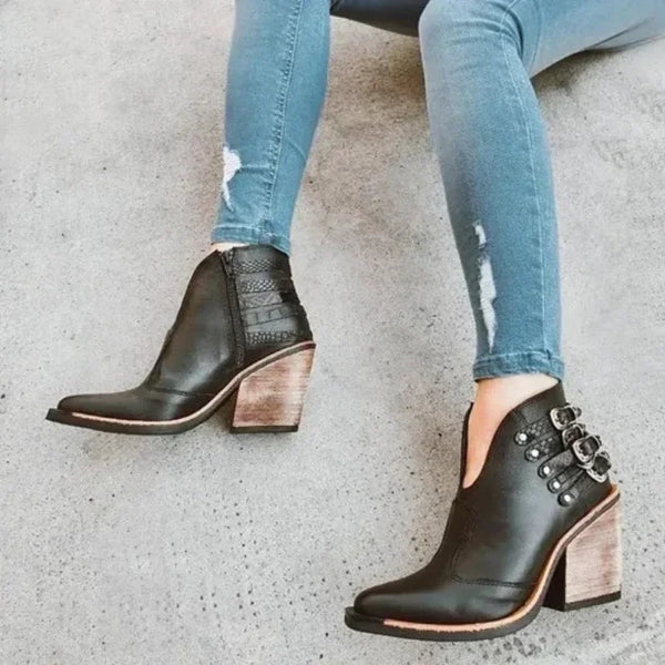 Trendy Waterproof Slip On Short Heel Boots