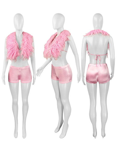 Trendy Two Piece Patchwork Faux Fur Vest