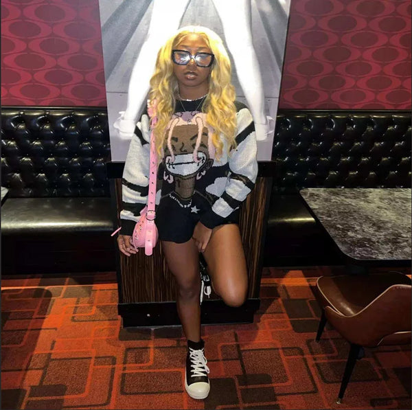 Trendy Punk Cartoon Style Sweater - TrendsetterbyTracy Boutique