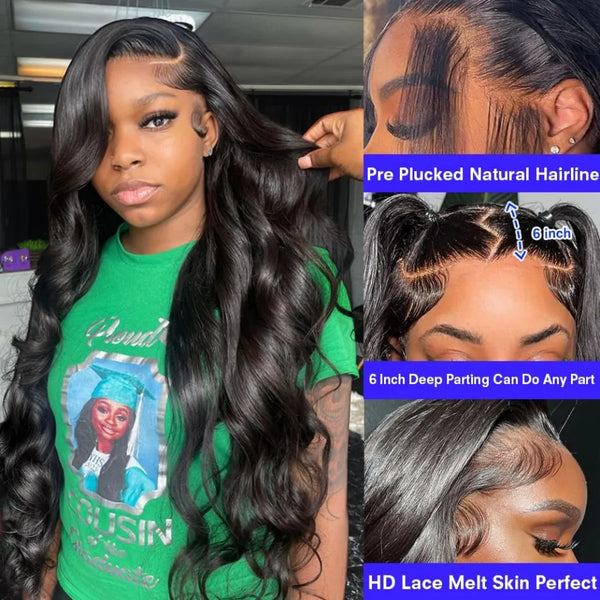 Trendy 100% Human Hair Body Waive Brazilian Lace Wig