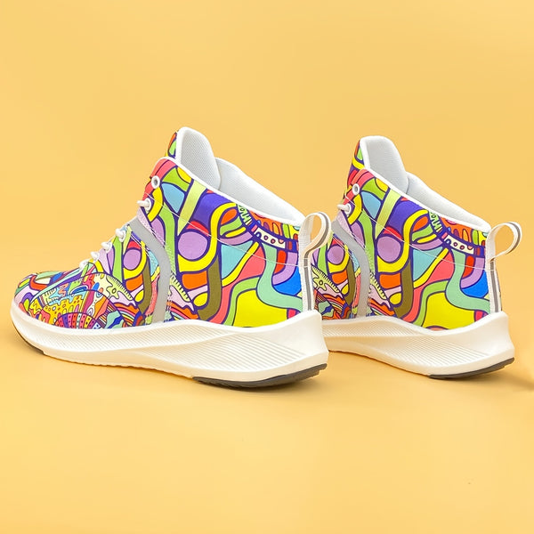 Trendy Hand Painted Cartoon Reflective Sneakers
