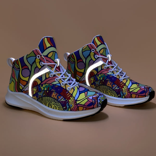 Trendy Hand Painted Cartoon Reflective Sneakers