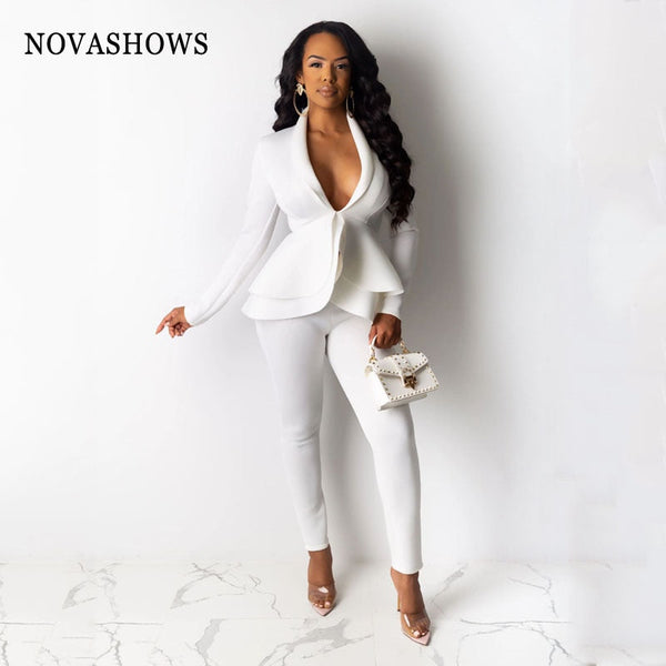 Trendy Ruffle Top Full Sleeve And Bottom Pants Set - TrendsetterbyTracy Boutique