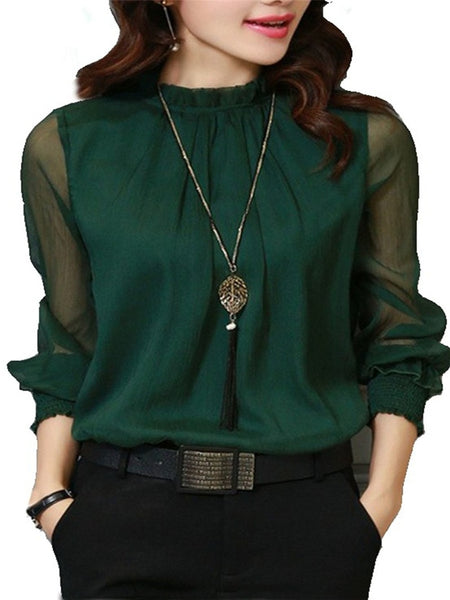 Trendy Elegant Chiffon Blouse - TrendsetterbyTracy Boutique