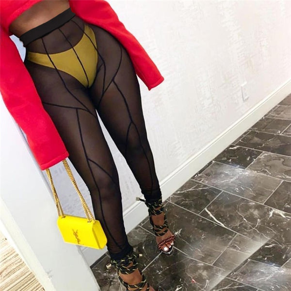 Trendy Mesh High Waist Leggings - TrendsetterbyTracy Boutique