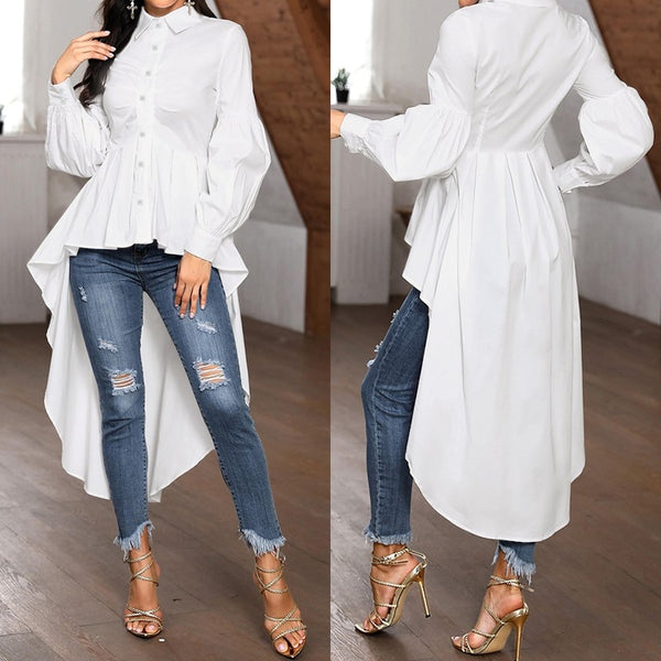 Trendy Ruffle Swallowtail Blouse - TrendsetterbyTracy Boutique