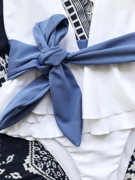 Trendy High Belted Ruffle Swimsuit - TrendsetterbyTracy Boutique