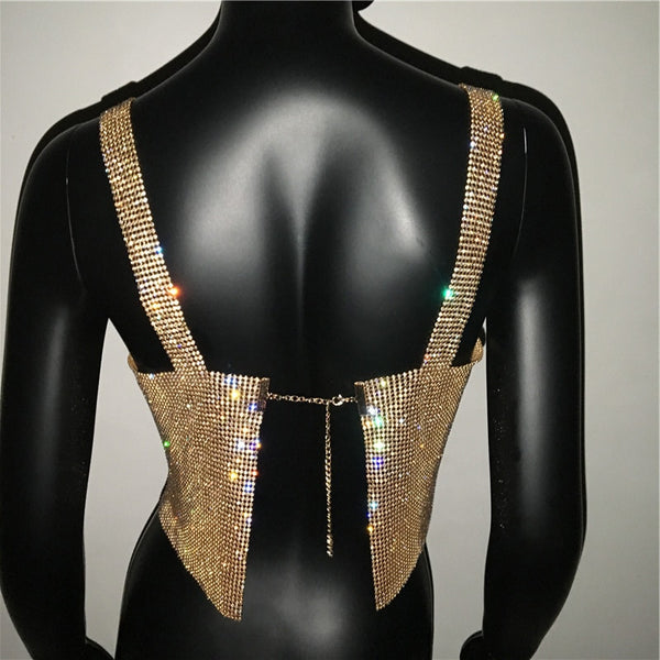 Trendy Rhinestones Backless Cami Crop Top - TrendsetterbyTracy Boutique