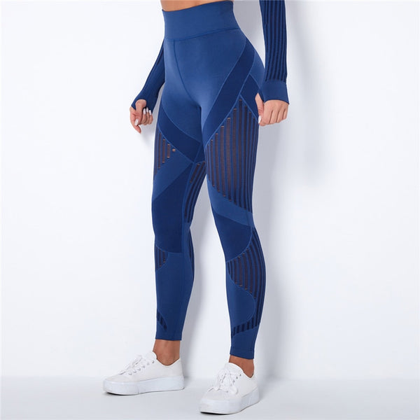 Trendy Mesh High Waist Seamless Leggings - TrendsetterbyTracy Boutique