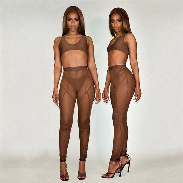 Trendy Mesh High Waist Leggings - TrendsetterbyTracy Boutique