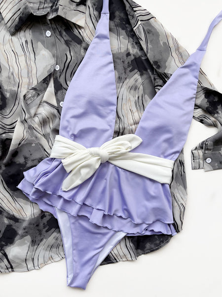Trendy High Belted Ruffle Swimsuit - TrendsetterbyTracy Boutique