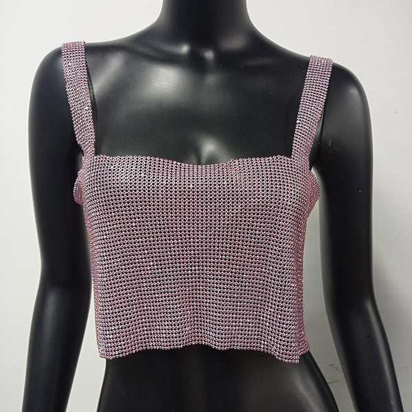 Trendy Rhinestones Backless Cami Crop Top - TrendsetterbyTracy Boutique