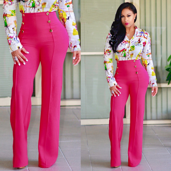 Trendy High Waist Long Pants - TrendsetterbyTracy Boutique