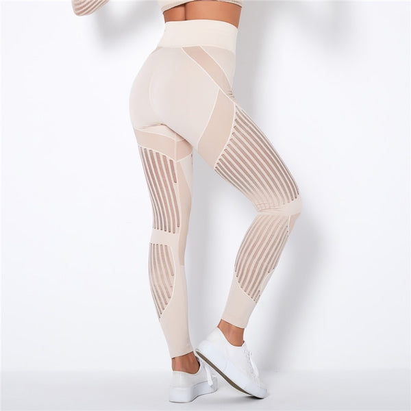 Trendy Mesh High Waist Seamless Leggings - TrendsetterbyTracy Boutique