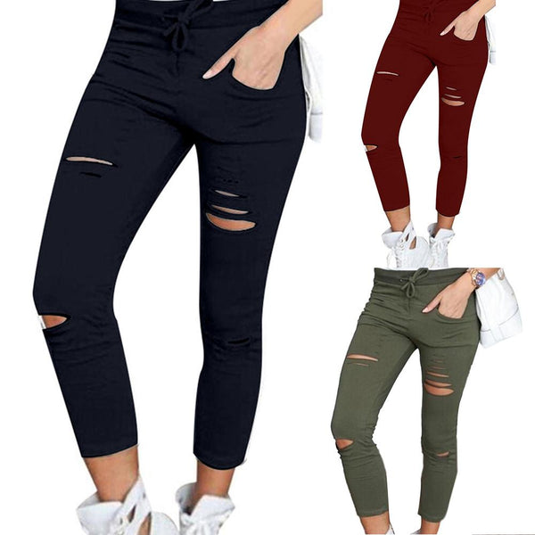 Trendy Comfy Highwaist Drawstring Rigid Jeggings - TrendsetterbyTracy Boutique