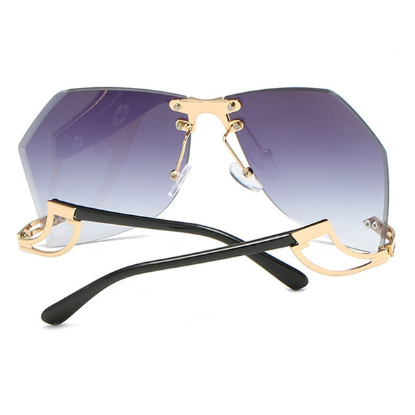 Trendy Rimless Frame Oversized Sunglassess - TrendsetterbyTracy Boutique