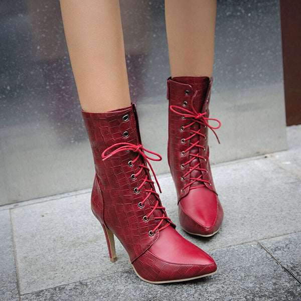 Trendy Ankle High Heel Boots - TrendsetterbyTracy Boutique