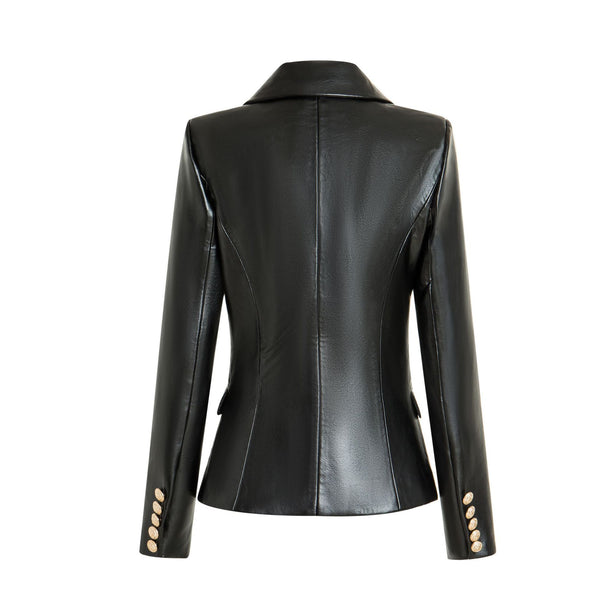 Trendy Black Faux Leather Blazer Jacket - TrendsetterbyTracy Boutique