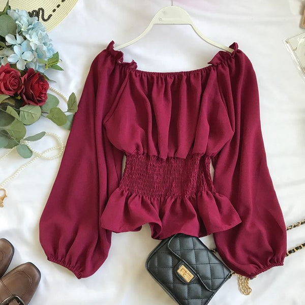 Trendy Ruffle Tunic Chiffon Blouse - TrendsetterbyTracy Boutique