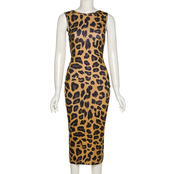 Trendy Backless Leopard Print Dress - TrendsetterbyTracy Boutique