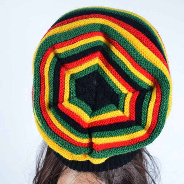 Trendy Jamaican Rasta Reggae Striped Beanie Hat - TrendsetterbyTracy Boutique