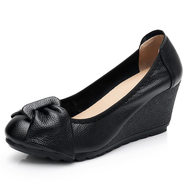 Trendy Genuine Leather Wedge Heels - TrendsetterbyTracy Boutique