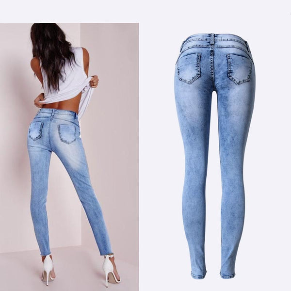 Trendy Rigid Low Waist Pencil Denim Jeans - TrendsetterbyTracy Boutique