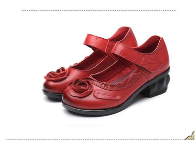 Trendy Retro Flower Round Toe Platform Shoes - TrendsetterbyTracy Boutique