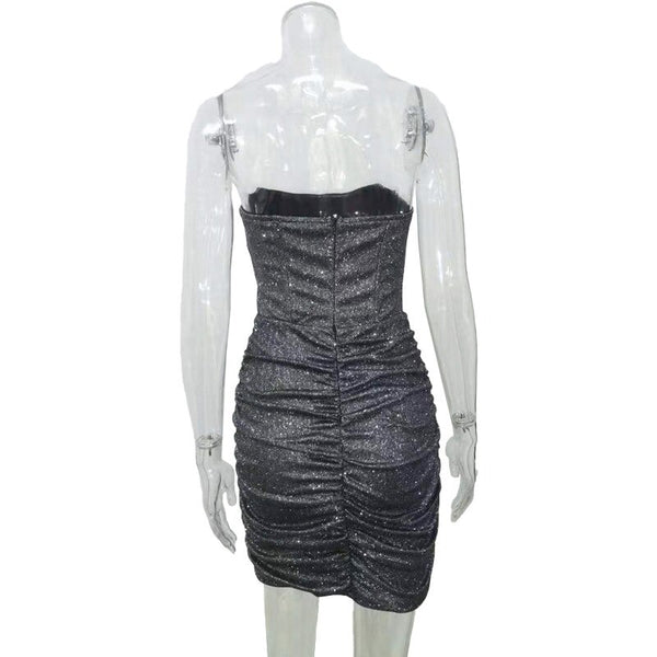 Trendy Strapless Glitter Party Dress - TrendsetterbyTracy Boutique