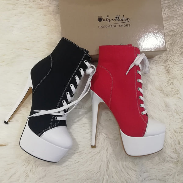 Trendy Canvas High Heels - TrendsetterbyTracy Boutique