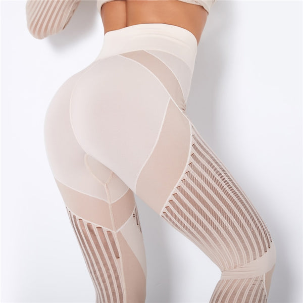 Trendy Mesh High Waist Seamless Leggings - TrendsetterbyTracy Boutique