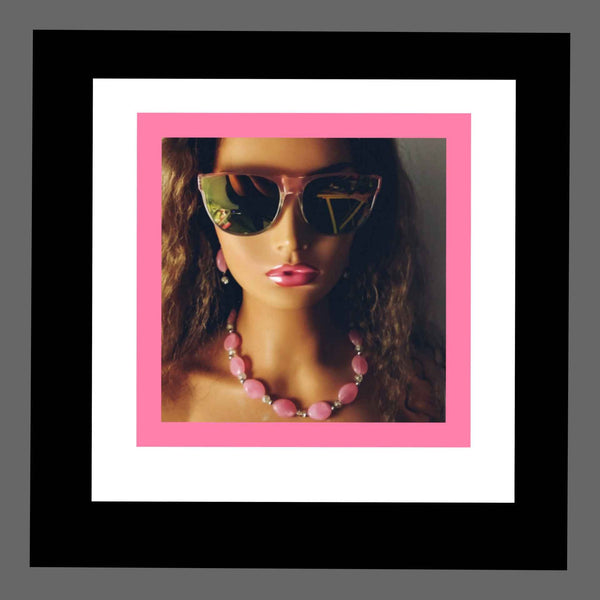 Trendy Pink Pearls Necklace Set.