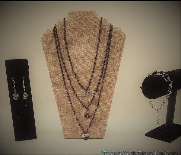 Trendy I Love My Furry Friend Statement Necklace Set - TrendsetterbyTracy Boutique