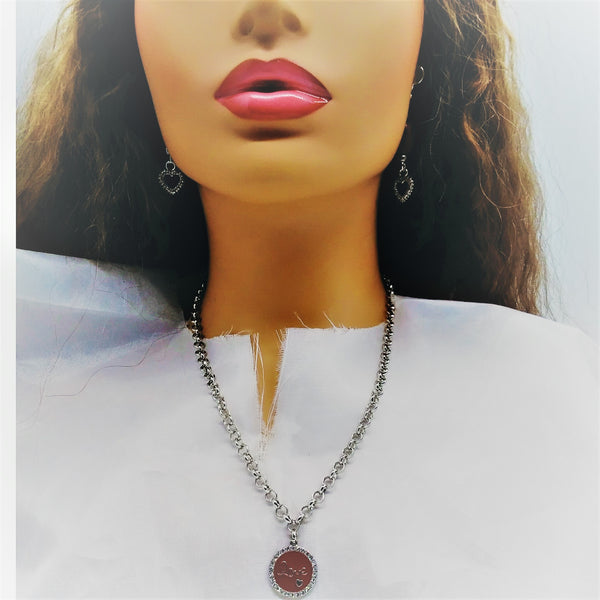 Trendy Love Is Like A Red Circle Statement Necklace Set - TrendsetterbyTracy Boutique