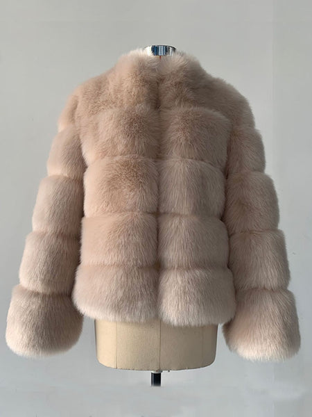 Trendy Faux Fur With Collar Winter Coat - TrendsetterbyTracy Boutique