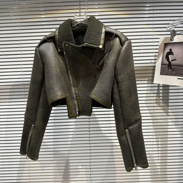 Trendy Short Jacket With Wool Fur - TrendsetterbyTracy Boutique