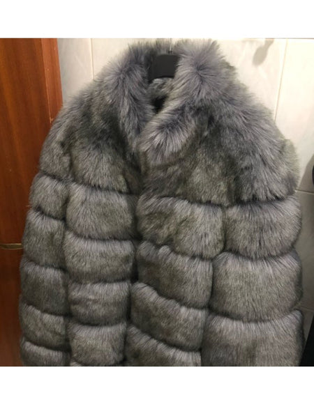 Trendy Faux Fur With Collar Winter Coat - TrendsetterbyTracy Boutique