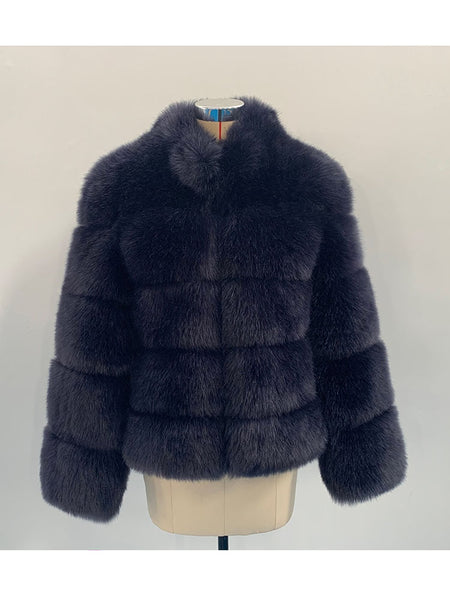 Trendy Faux Fur With Collar Winter Coat - TrendsetterbyTracy Boutique