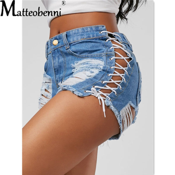 Trendy High Waist Hollow Out Denim Shorts - TrendsetterbyTracy Boutique
