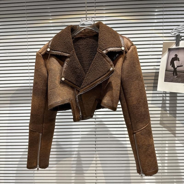 Trendy Short Jacket With Wool Fur - TrendsetterbyTracy Boutique