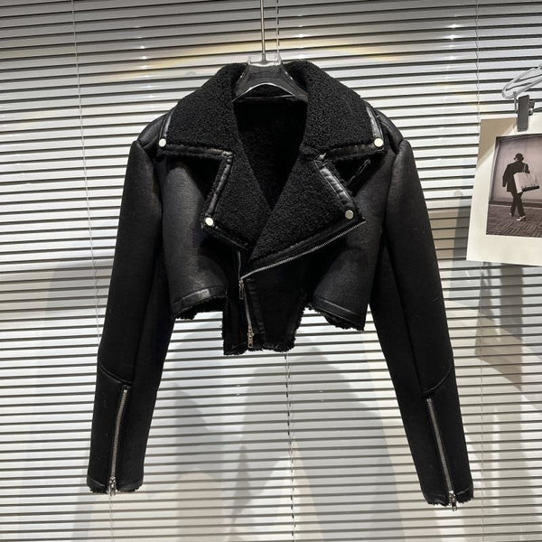 Trendy Short Jacket With Wool Fur - TrendsetterbyTracy Boutique