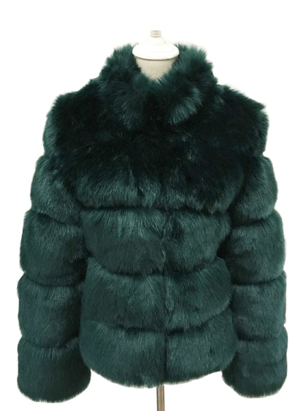 Trendy Faux Fur With Collar Winter Coat - TrendsetterbyTracy Boutique