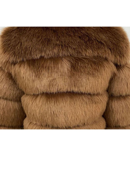 Trendy Faux Fur With Collar Winter Coat - TrendsetterbyTracy Boutique