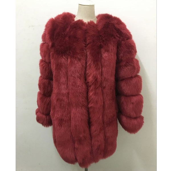 Trendy Faux Fur Mid Waist Coat - TrendsetterbyTracy Boutique
