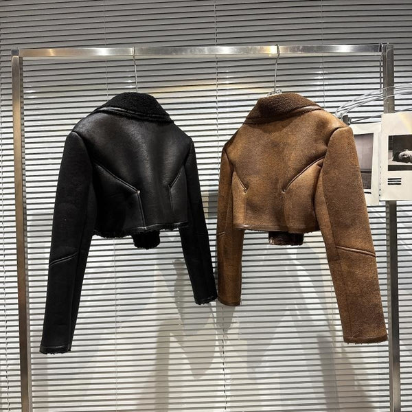 Trendy Short Jacket With Wool Fur - TrendsetterbyTracy Boutique