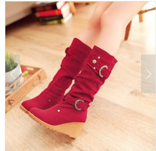 Trendy Casual Wedge Buckle Boots - TrendsetterbyTracy Boutique