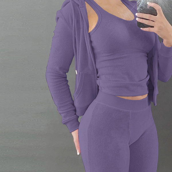 Trendy Two Piece Sweatsuit  With Hoodie - TrendsetterbyTracy Boutique