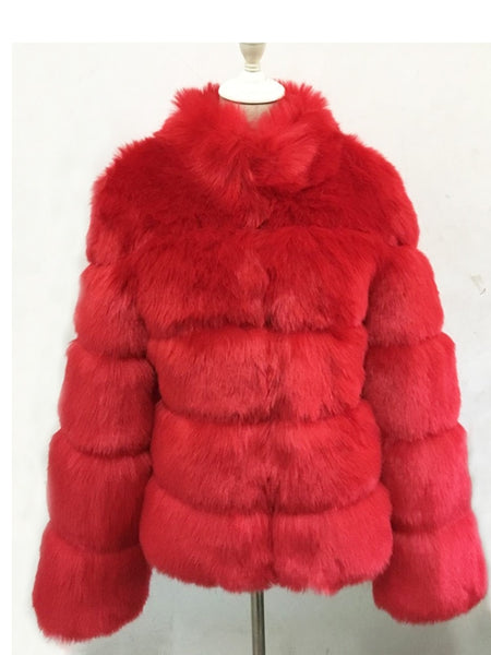 Trendy Faux Fur With Collar Winter Coat - TrendsetterbyTracy Boutique