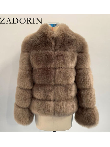 Trendy Faux Fur With Collar Winter Coat - TrendsetterbyTracy Boutique