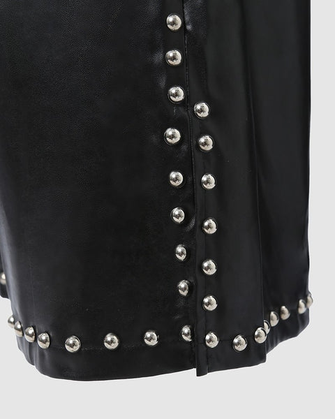 Trendy Beaded Leather Wide Leg Pants - TrendsetterbyTracy Boutique